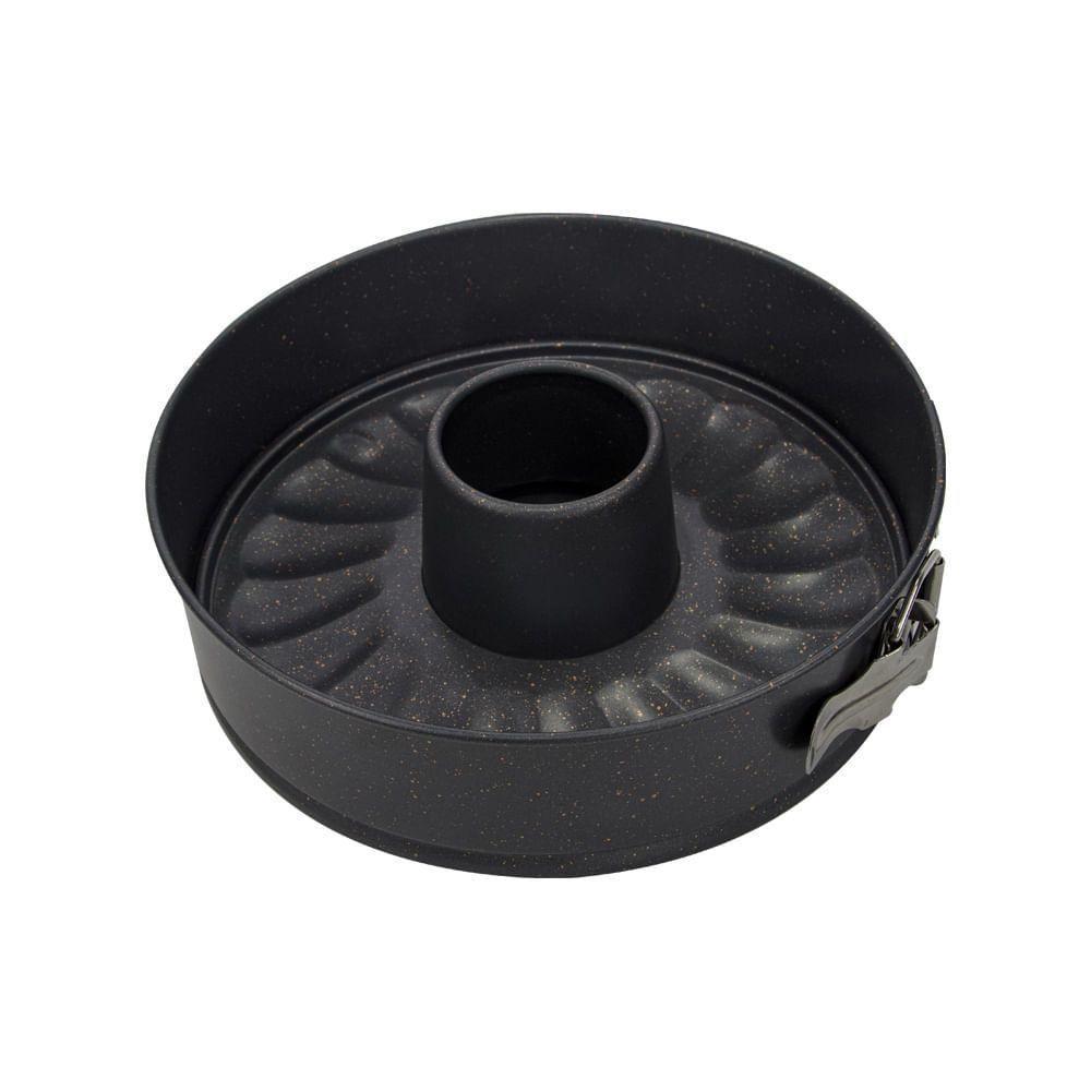Forma Para Bolo Redonda De Fundo Removível Em Aço Carbono 24cm Essence Spicy Preta - 1