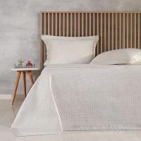 Kit Colcha King Satinatta Cetim 100% Poliéster 260x280cm Biscuit - 1