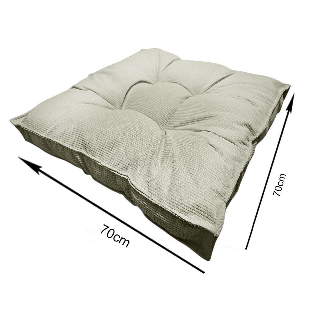 Almofada Futon 70x70 Cm Veludo Prime Decoração Top Modelos Areia - 5