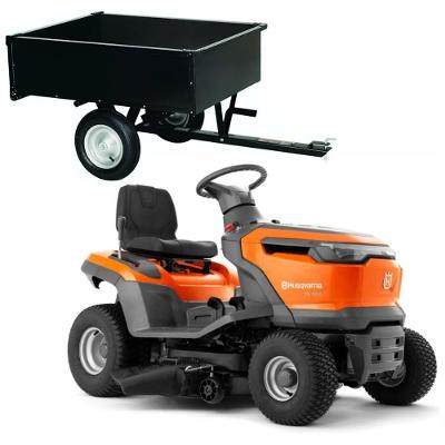 Trator Cortador De Grama Husqvana Ts114 15hp Corte De 95cm Com Carreta 255kg