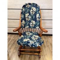 Cadeira De Balanço Florescer Azul 1,18/40 X 64 X 50 - Madeira Maciça - Móveis De Gramado - Castanho - 3