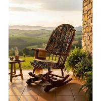 Cadeira De Balanço Maranta 1,18/40 X 64 X 50 - Madeira Maciça - Móveis De Gramado - Castanho - 1
