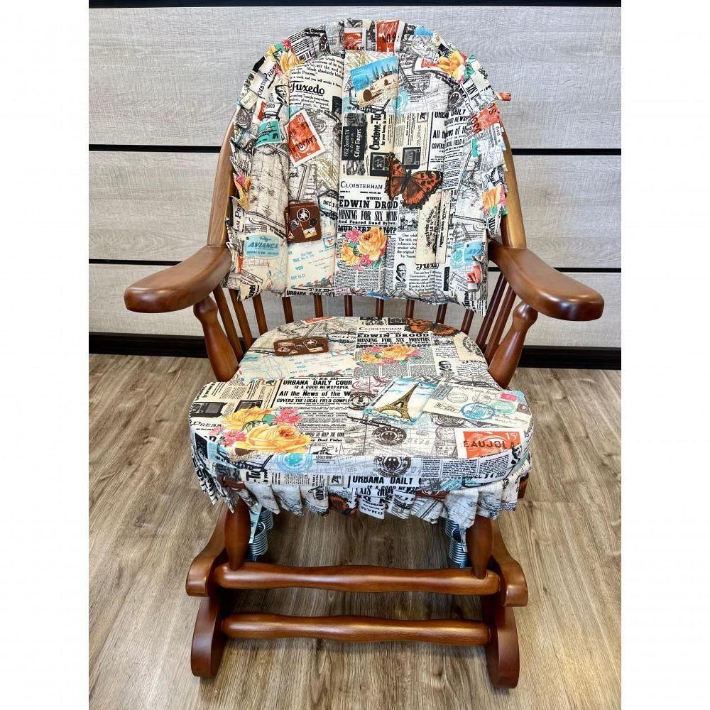 Cadeira De Balanço Jornal 90/40 X 60 X 50 - Madeira Maciça - Móveis De Gramado - Castanho - 3