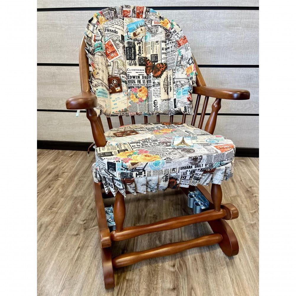 Cadeira De Balanço Jornal 90/40 X 60 X 50 - Madeira Maciça - Móveis De Gramado - Castanho - 4