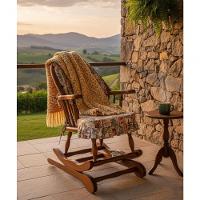 Cadeira De Balanço Jornal 90/40 X 60 X 50 - Madeira Maciça - Móveis De Gramado - Castanho - 2