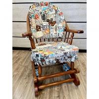 Cadeira De Balanço Jornal 90/40 X 60 X 50 - Madeira Maciça - Móveis De Gramado - Castanho