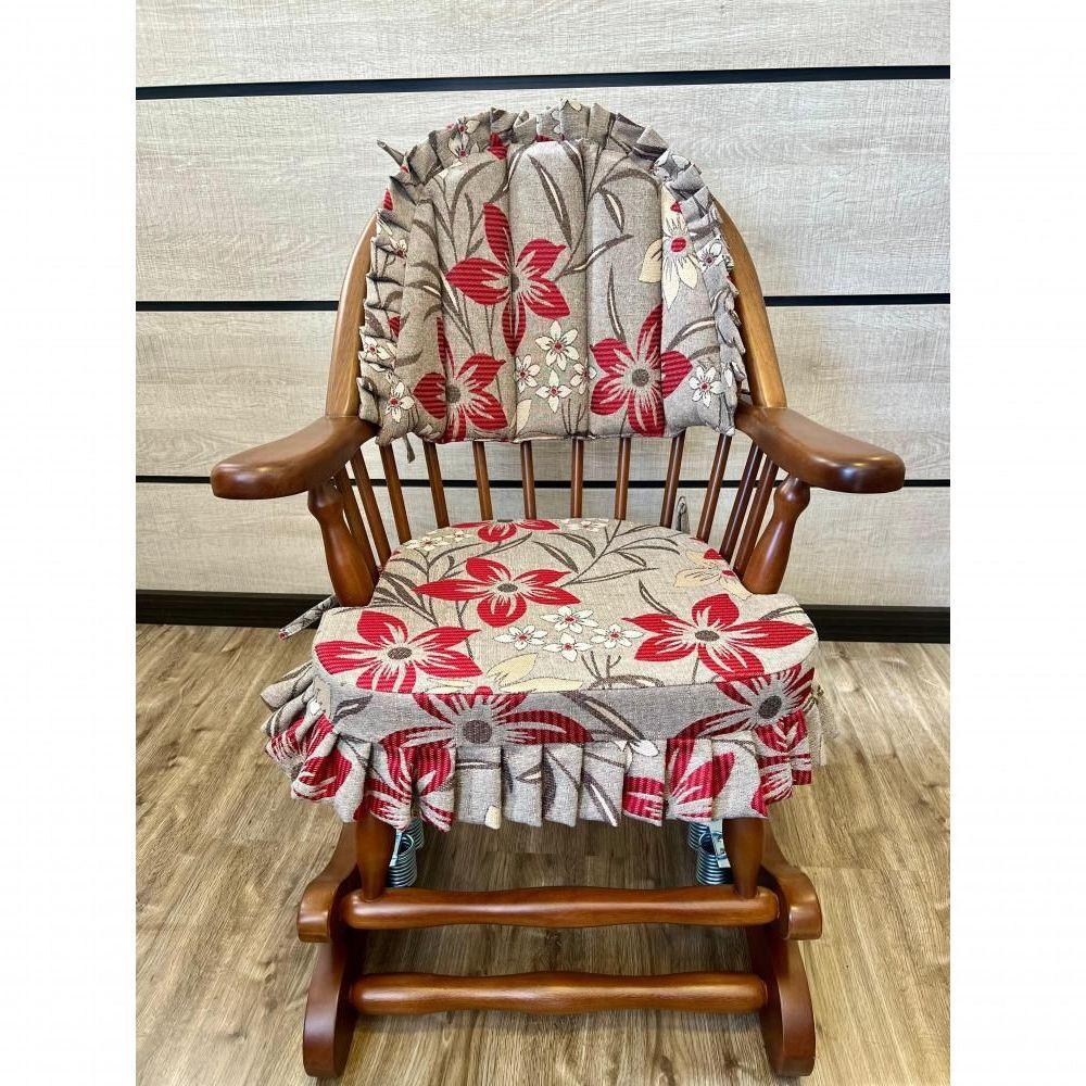 Cadeira De Balanço Chenile Bali 90/40 X 60 X 50 - Madeira Maciça - Móveis De Gramado - Castanho - 5