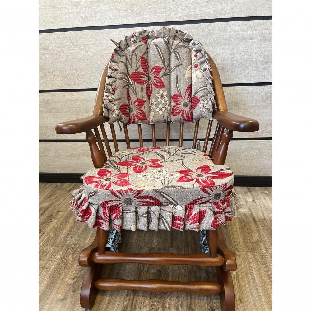 Cadeira De Balanço Chenile Bali 90/40 X 60 X 50 - Madeira Maciça - Móveis De Gramado - Castanho - 6