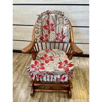 Cadeira De Balanço Chenile Bali 90/40 X 60 X 50 - Madeira Maciça - Móveis De Gramado - Castanho
