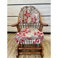 Cadeira De Balanço Chenile Bali 90/40 X 60 X 50 - Madeira Maciça - Móveis De Gramado - Castanho - 5