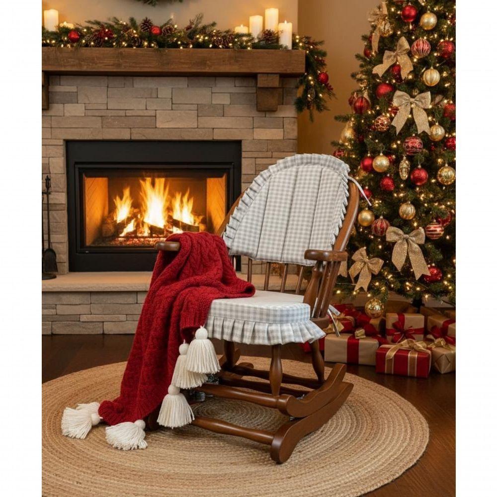 Cadeira De Balanço Frapê Cinza 90/40 X 60 X 50 - Madeira Maciça - Móveis De Gramado - Castanho - 1