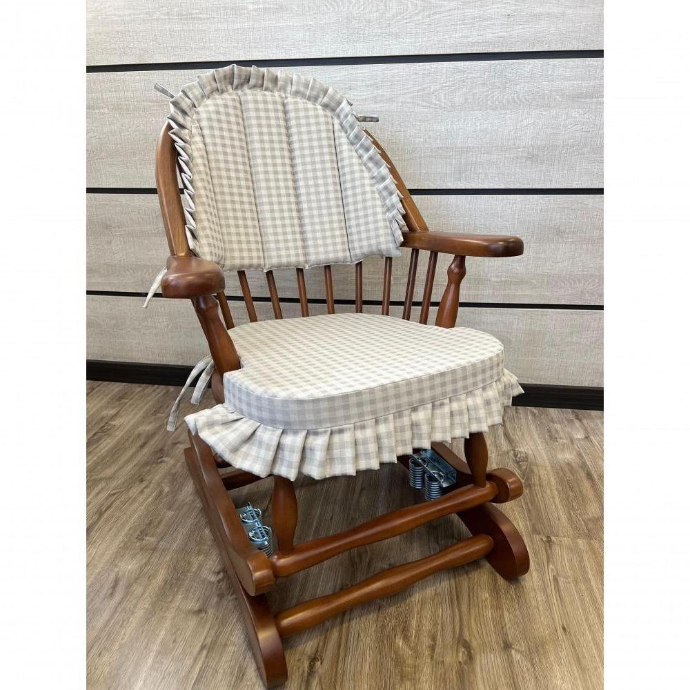 Cadeira De Balanço Frapê Cinza 90/40 X 60 X 50 - Madeira Maciça - Móveis De Gramado - Castanho - 3