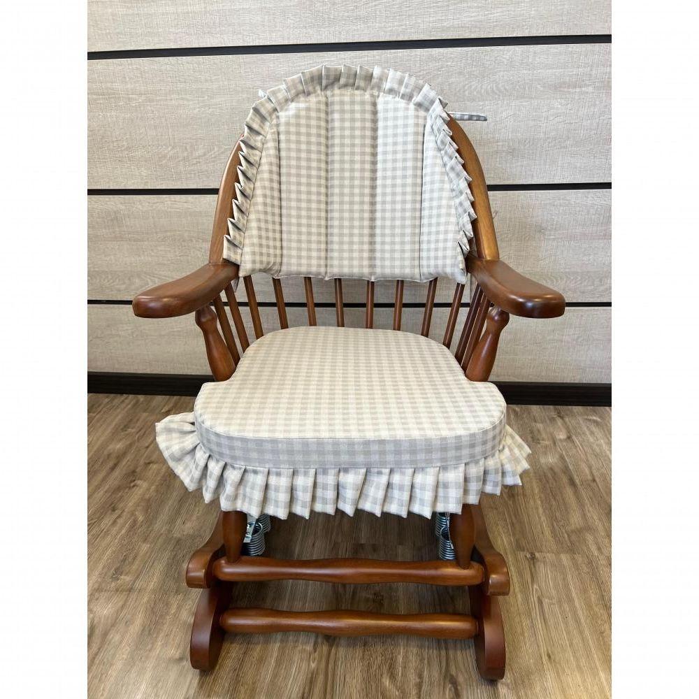 Cadeira De Balanço Frapê Cinza 90/40 X 60 X 50 - Madeira Maciça - Móveis De Gramado - Castanho - 5