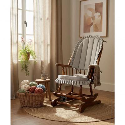 Cadeira De Balanço Linus Cinza 1,18/40 X 64 X 50 - Madeira Maciça - Móveis De Gramado - Castanho