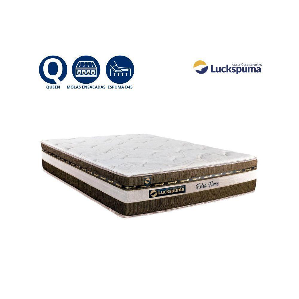 Cama Box Baú Queen Sintético + Colchão Esplendor Molas Ensacadas Luckspuma 158x198x75 Bege - 4