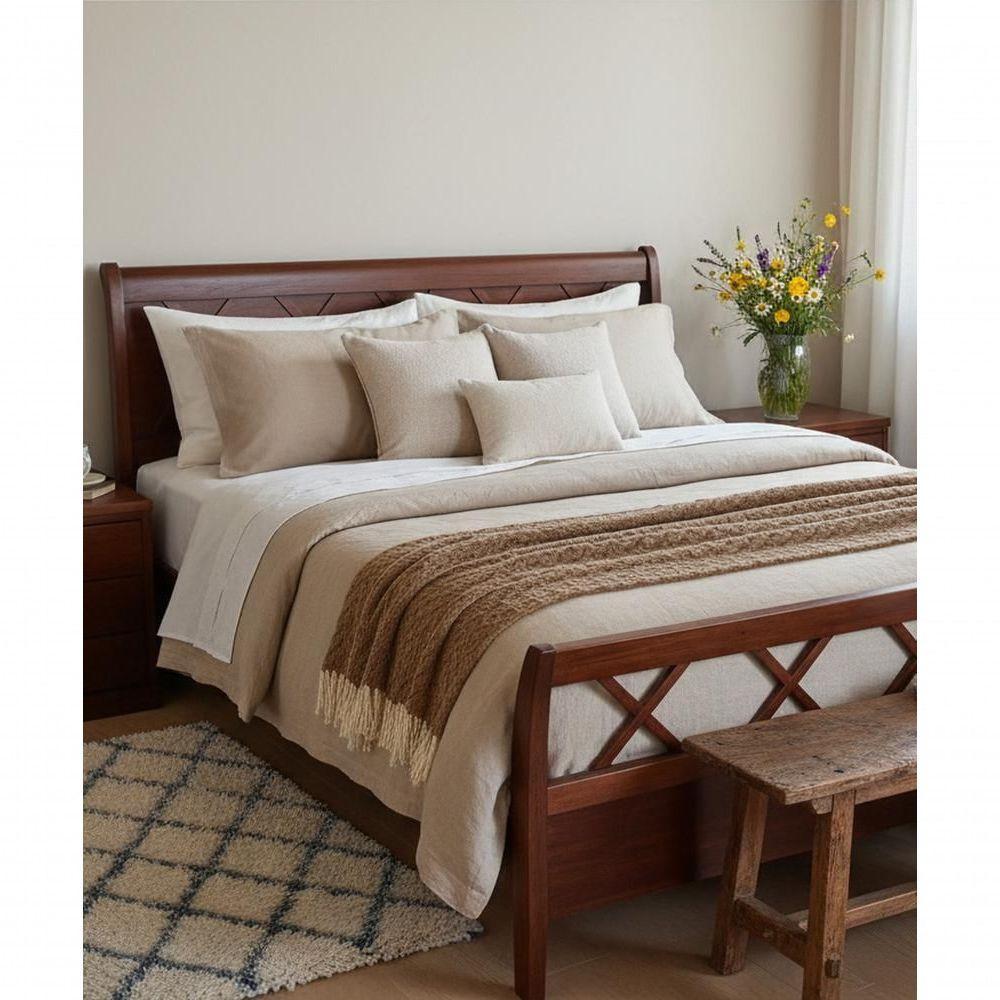 Cama De Casal 1,40 X 1,90 - Madeira Maciça - Móveis De Gramado - Castanho - 2