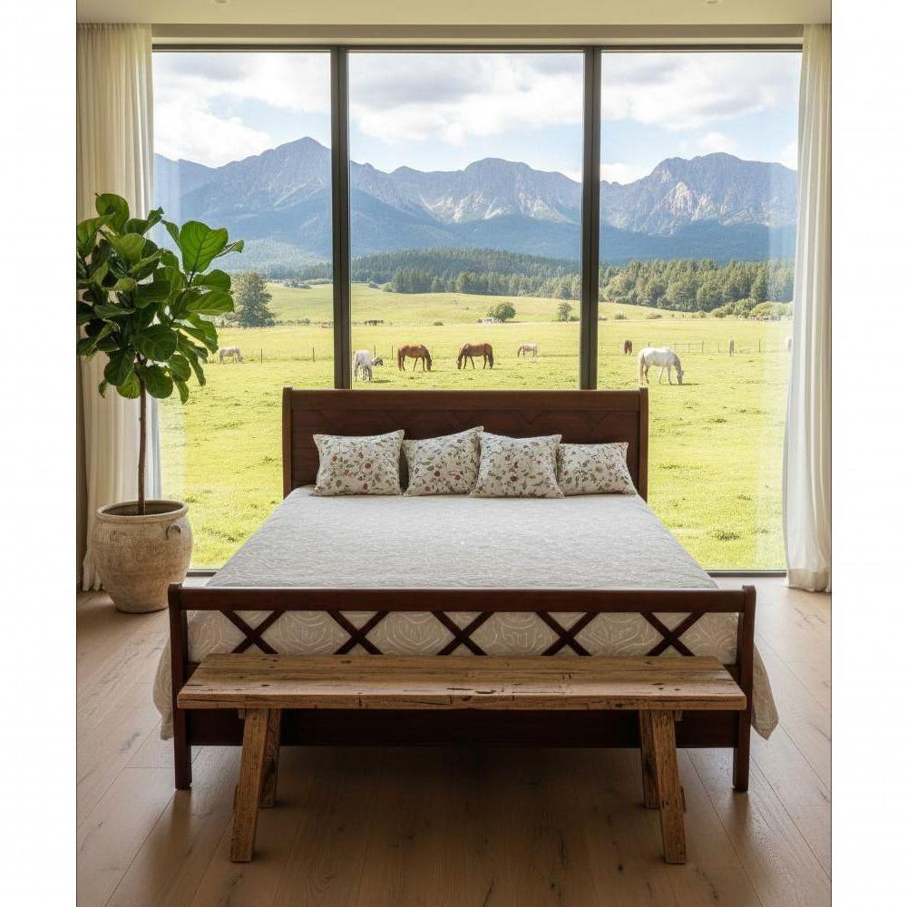 Cama De Casal 1,40 X 1,90 - Madeira Maciça - Móveis De Gramado - Castanho - 3