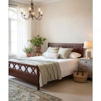 Cama De Casal 1,40 X 1,90 - Madeira Maciça - Móveis De Gramado - Castanho - 1