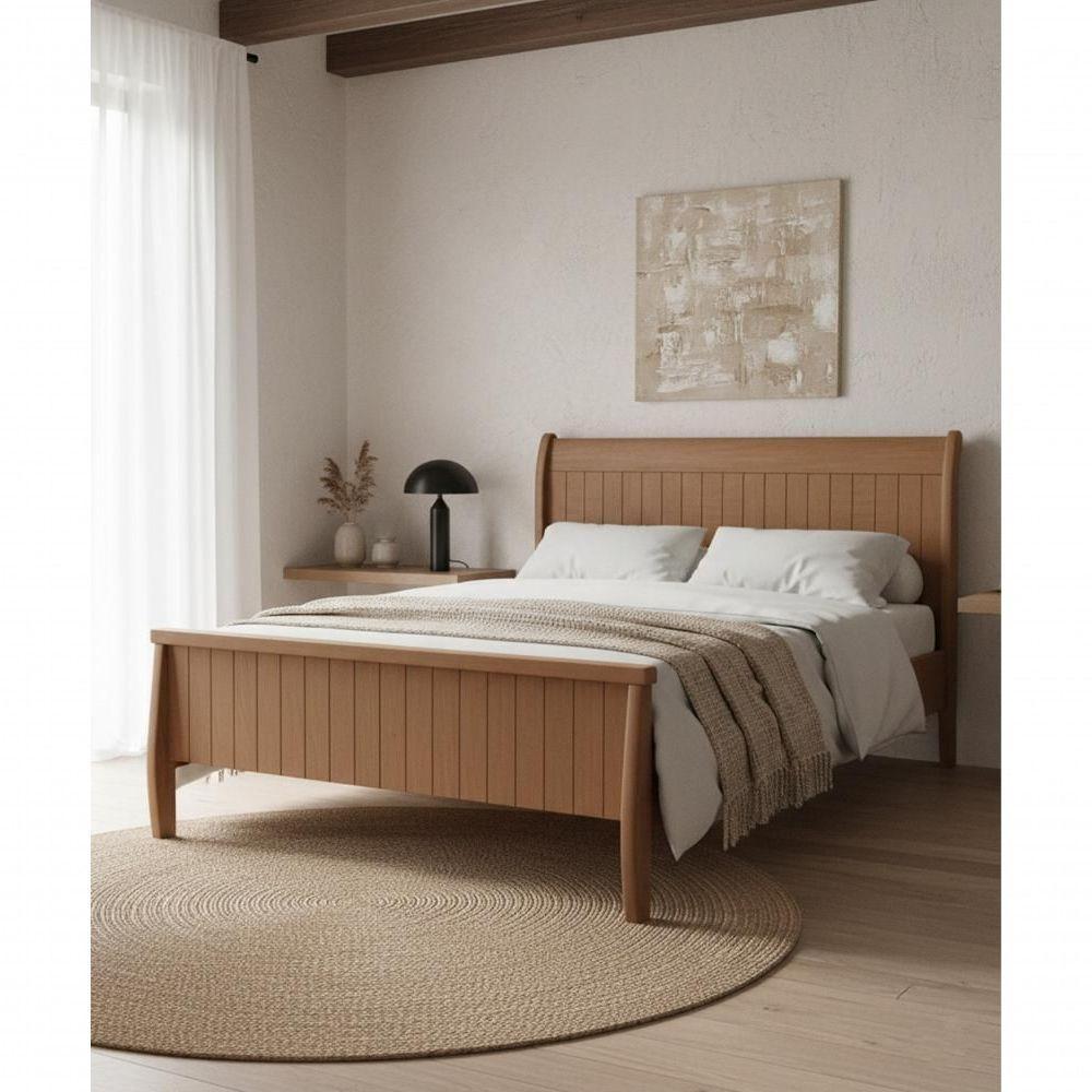 Cama De Casal 1,40 X 1,90 - Madeira Maciça - Móveis De Gramado - Castanho - 2