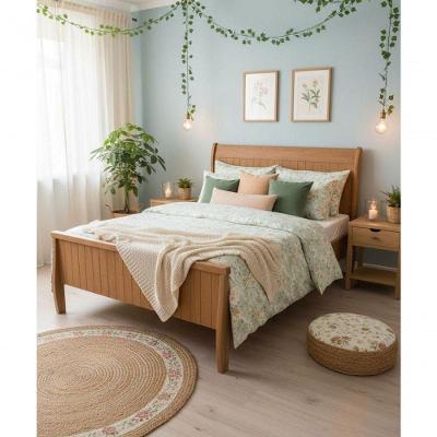 Cama De Casal 1,40 X 1,90 - Madeira Maciça - Móveis De Gramado - Castanho
