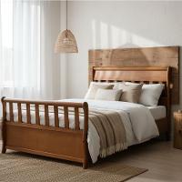 Cama De Casal 1,40 X 1,90 - Madeira Maciça - Móveis De Gramado - Castanho - 1