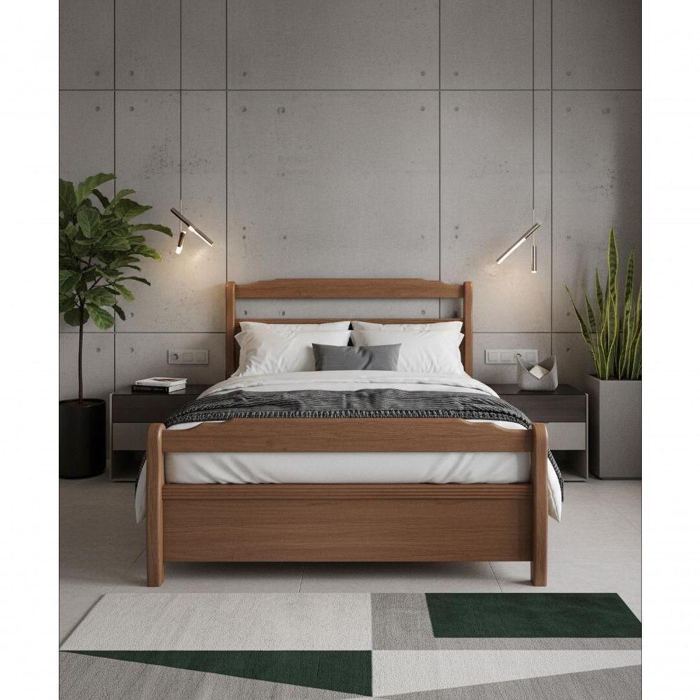 Cama De Casal 1,40 X 1,90 - Madeira Maciça - Móveis De Gramado - Castanho - 2