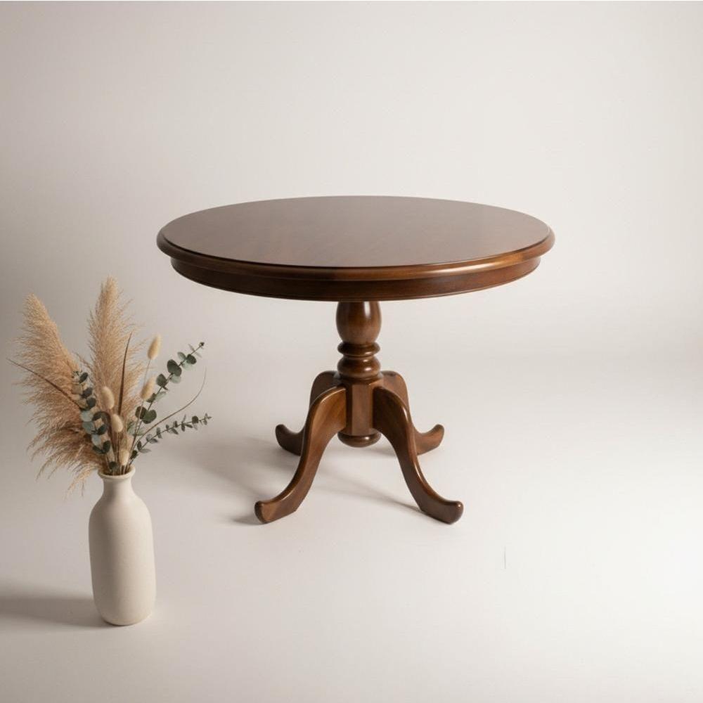 Mesa Redonda Lunar 1,60 X 1,60 - Madeira Maciça - Móveis De Gramado - Castanho - 1