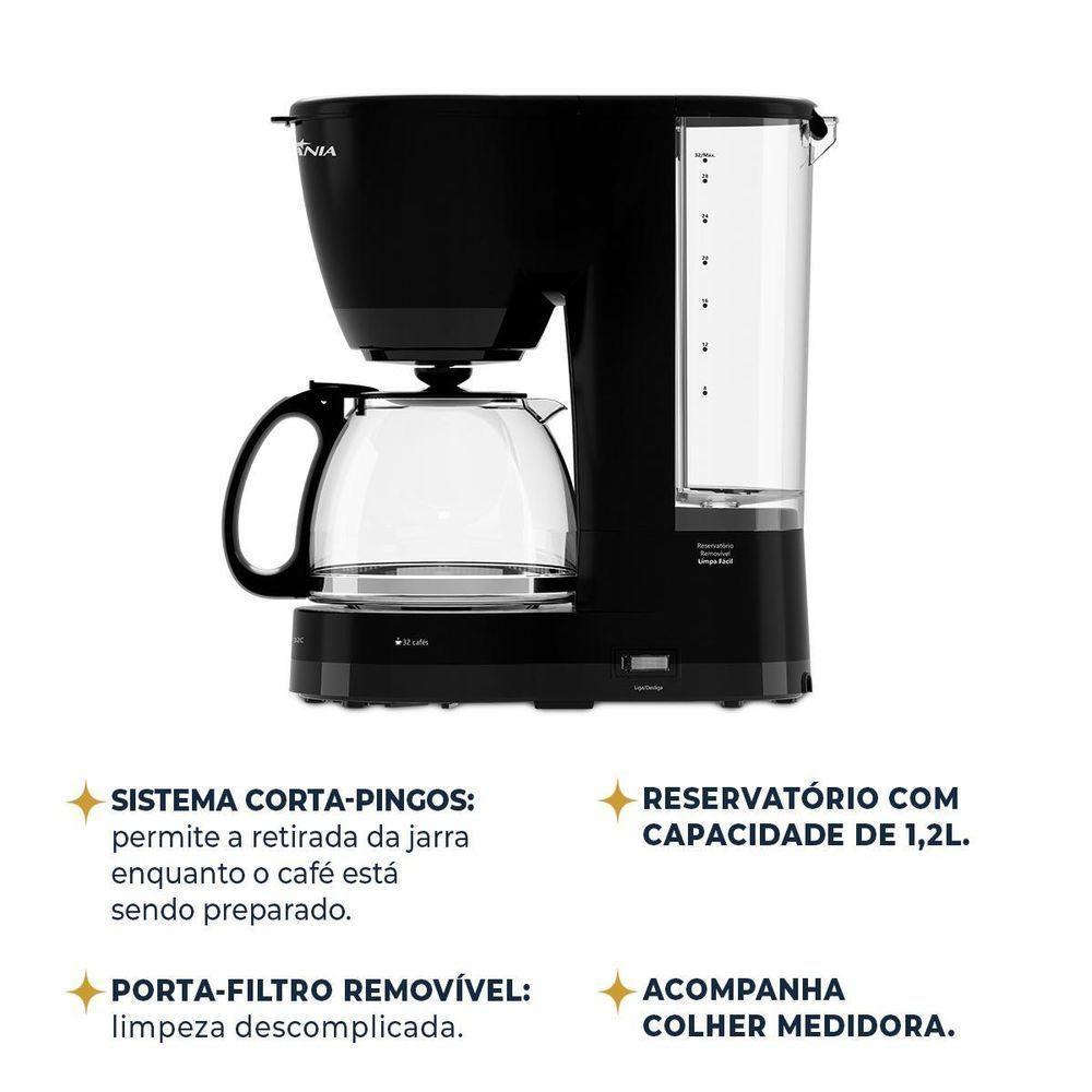 Cafeteira Britânia 32 Cafés Jarra de Vidro 1,2L BCF32C 110V - 5