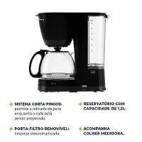 Cafeteira Britânia 32 Cafés Jarra de Vidro 1,2L BCF32C 110V - 5