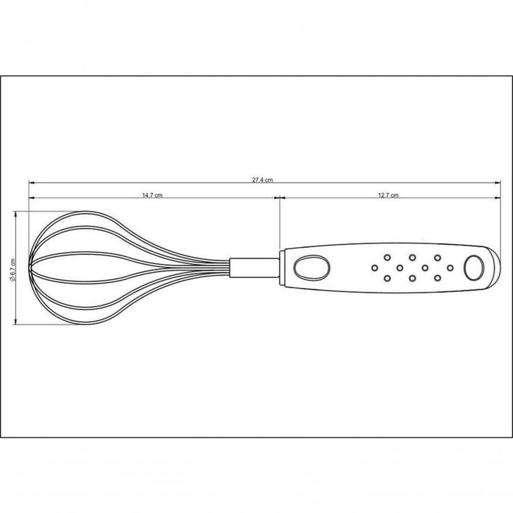 Batedor Manual Tramontina Utilitá 27,4cm Aço Inox Branco - 3