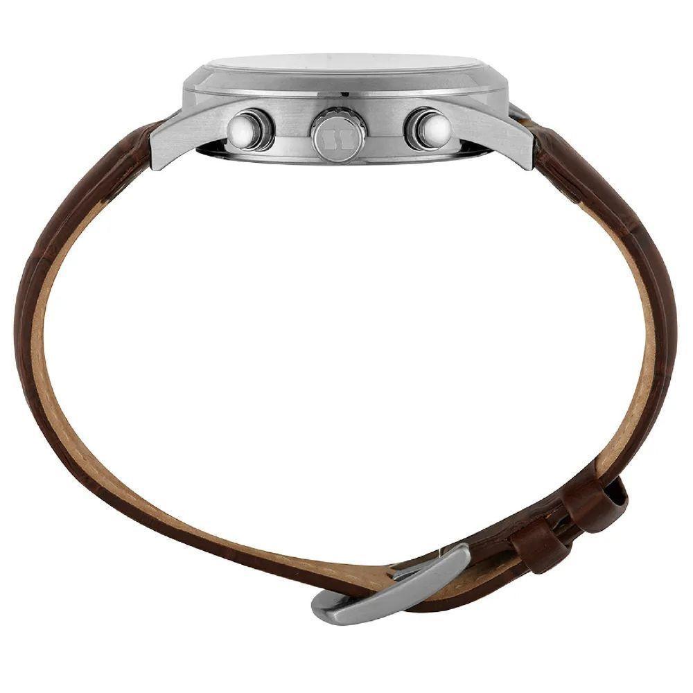 Relógio Seculus Cronógrafo 77307g0svnc1 Vidro Abaulado Couro Prata - 3