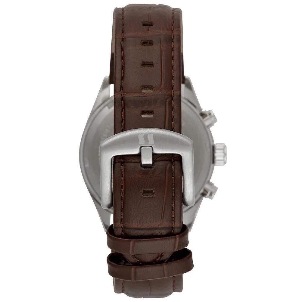 Relógio Seculus Cronógrafo 77307g0svnc1 Vidro Abaulado Couro Prata - 4