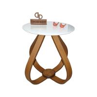 Mesa Lateral Cebola Com Vidro 45cm 60cm Branco - 1