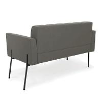 Sofá Namoradeira E 2 Poltronas Pé De Ferro Preto Elisa Suede D03 - D'rossi Cor Grafite - 5