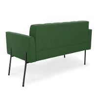 Sofá Namoradeira E 2 Poltronas Pé De Ferro Preto Elisa Suede D03 - D'rossi Cor Verde - 5