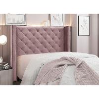 Cabeceira Cama Box King 195 Cm Vicenza Veludo Lilás S04 - D'rossi - 1