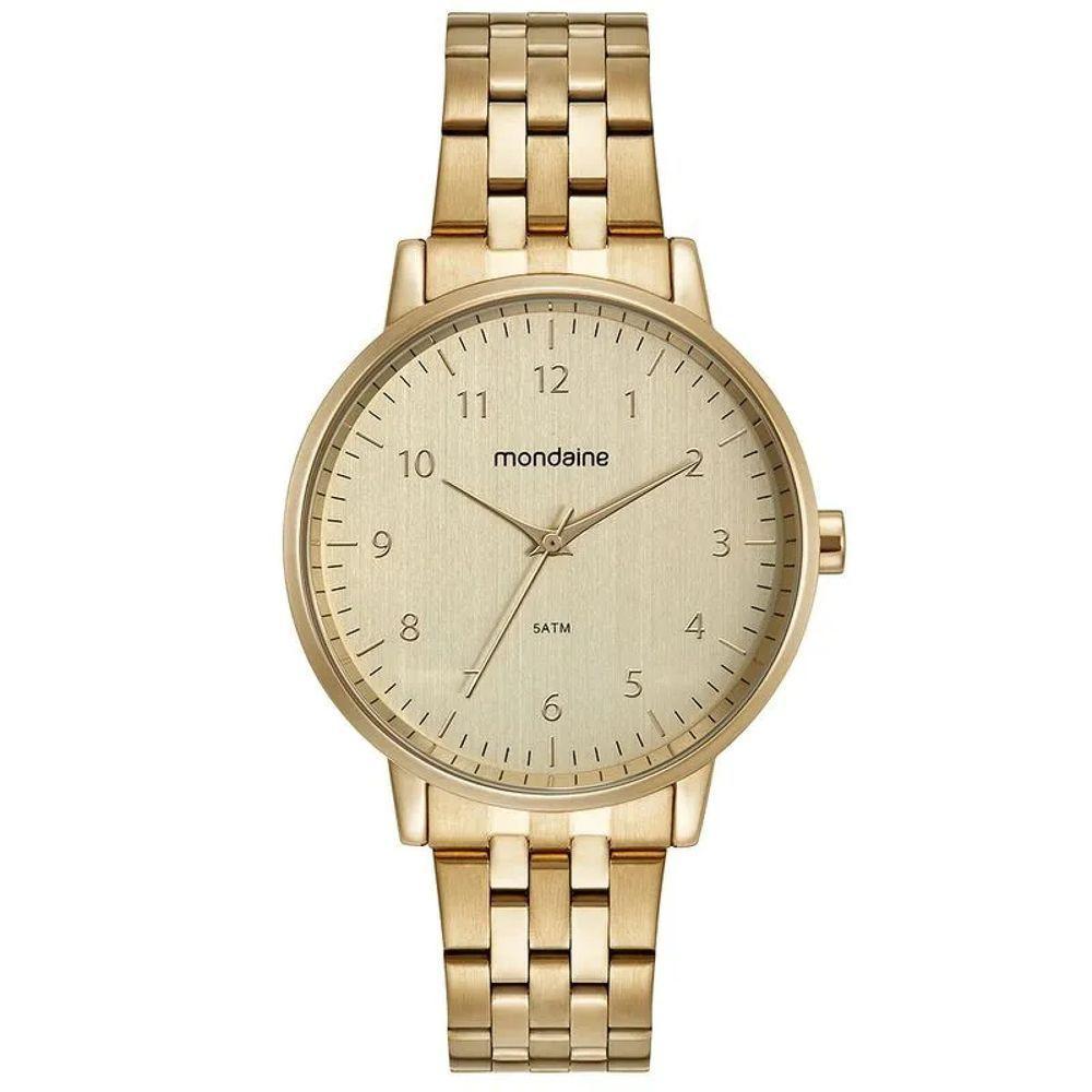Kit Relógio Mondaine Dourado Com Colar E Brincos 32596lpmkde1k1 - 1