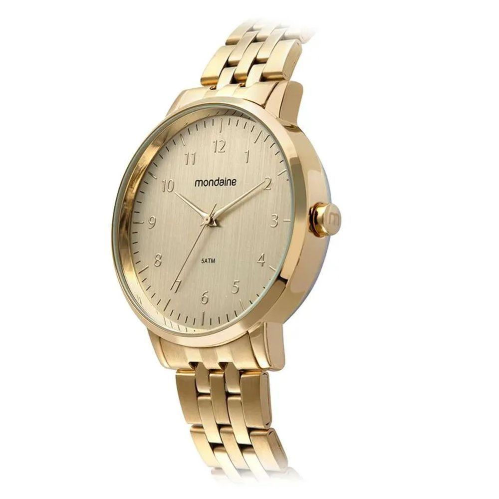 Kit Relógio Mondaine Dourado Com Colar E Brincos 32596lpmkde1k1 - 3