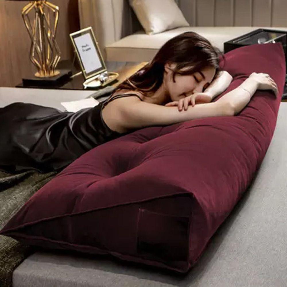 Almofada Para Cabeceira Encosto Apoio Lombar Spot 140cm Com Porta Celular Suede - Abmaza Cor Vermelho Escuro - 3