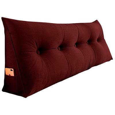 Almofada Para Cabeceira Encosto Apoio Lombar Spot 140cm Com Porta Celular Suede - Abmaza Cor Vermelho Escuro