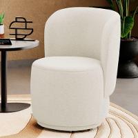 Poltrona Orgânica Decorativa Living Molly Bouclê Bege - Abmaza - 2