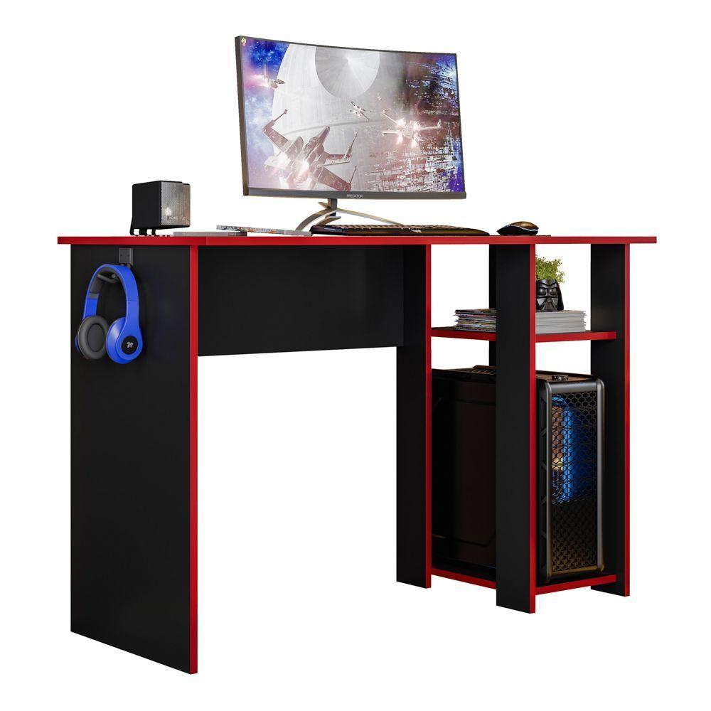 Mesa Para Computador Dmx-500 108cm Pc Gamer Setup Preto Vermelho - Abmaza - 1