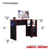 Mesa Para Computador Dmx-500 108cm Pc Gamer Setup Preto Vermelho - Abmaza - 3