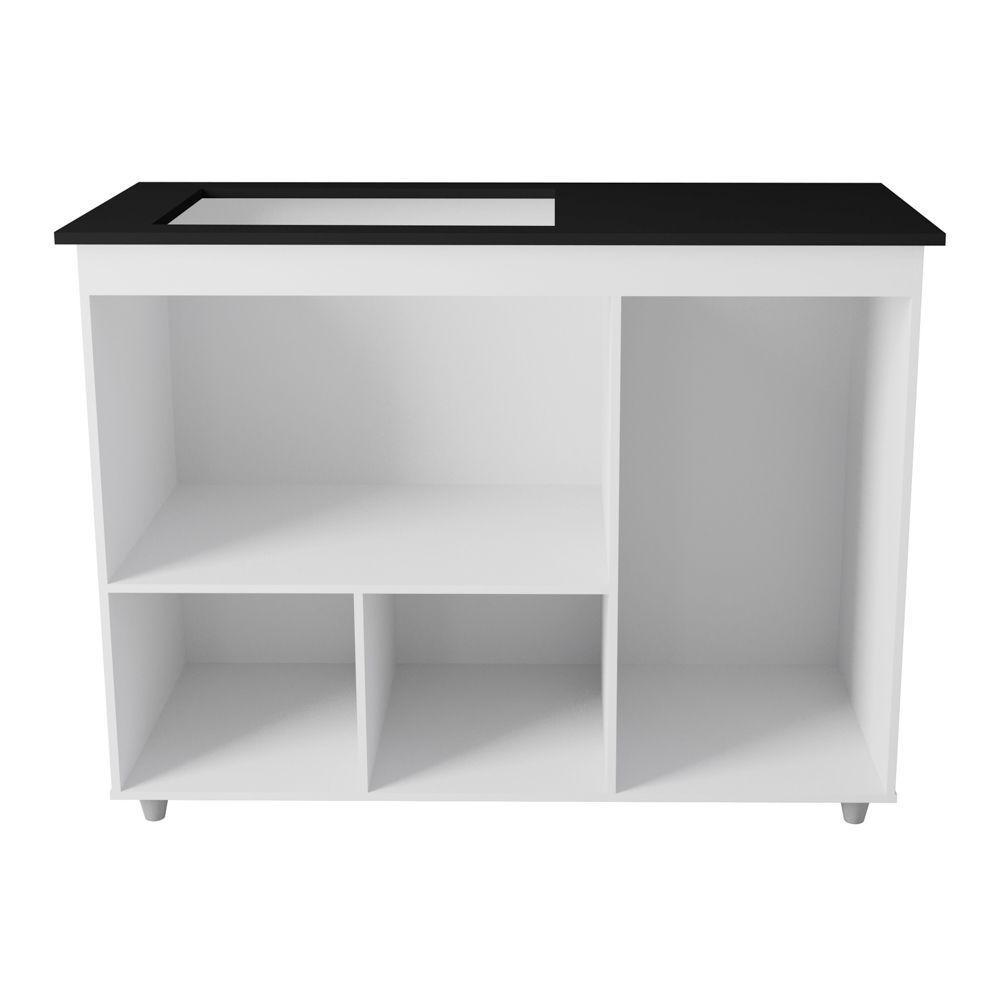 Balcão Para Cooktop Anna 114cm 03 Portas Com Tampo Recortado Branco - Abmaza - 3