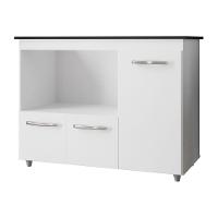 Balcão Para Cooktop Anna 114cm 03 Portas Com Tampo Recortado Branco - Abmaza - 6