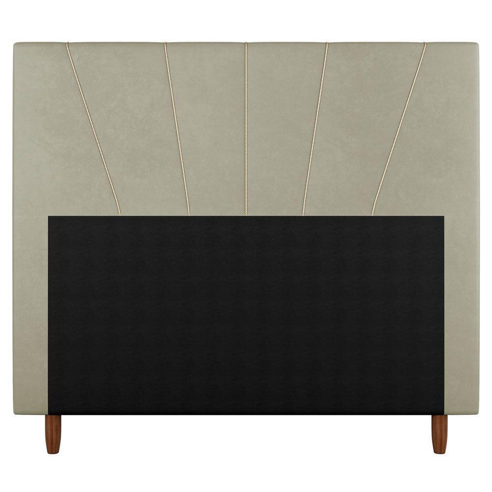 Cabeceira Cama Box Casal Queen Size Dallas 160cm Sintético Bege - Abmaza - 3