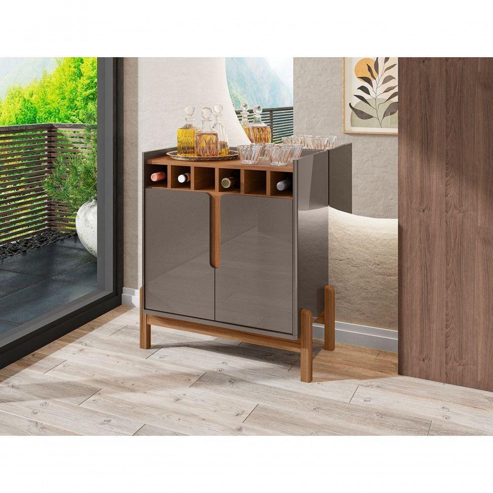 Aparador Adega Porto Cinza Perola Cedro - 2