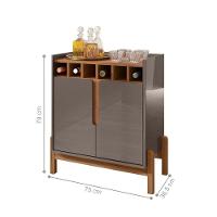 Aparador Adega Porto Cinza Perola Cedro - 6