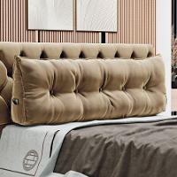 Almofada Para Cabeceira Encosto Apoio Lombar Spot 160cm Com Porta Celular Veludo - Abmaza Cor Bege - 7