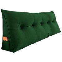 Almofada Para Cabeceira Encosto Apoio Lombar Spot 140cm Com Porta Celular Suede - Abmaza Cor Verde - 1